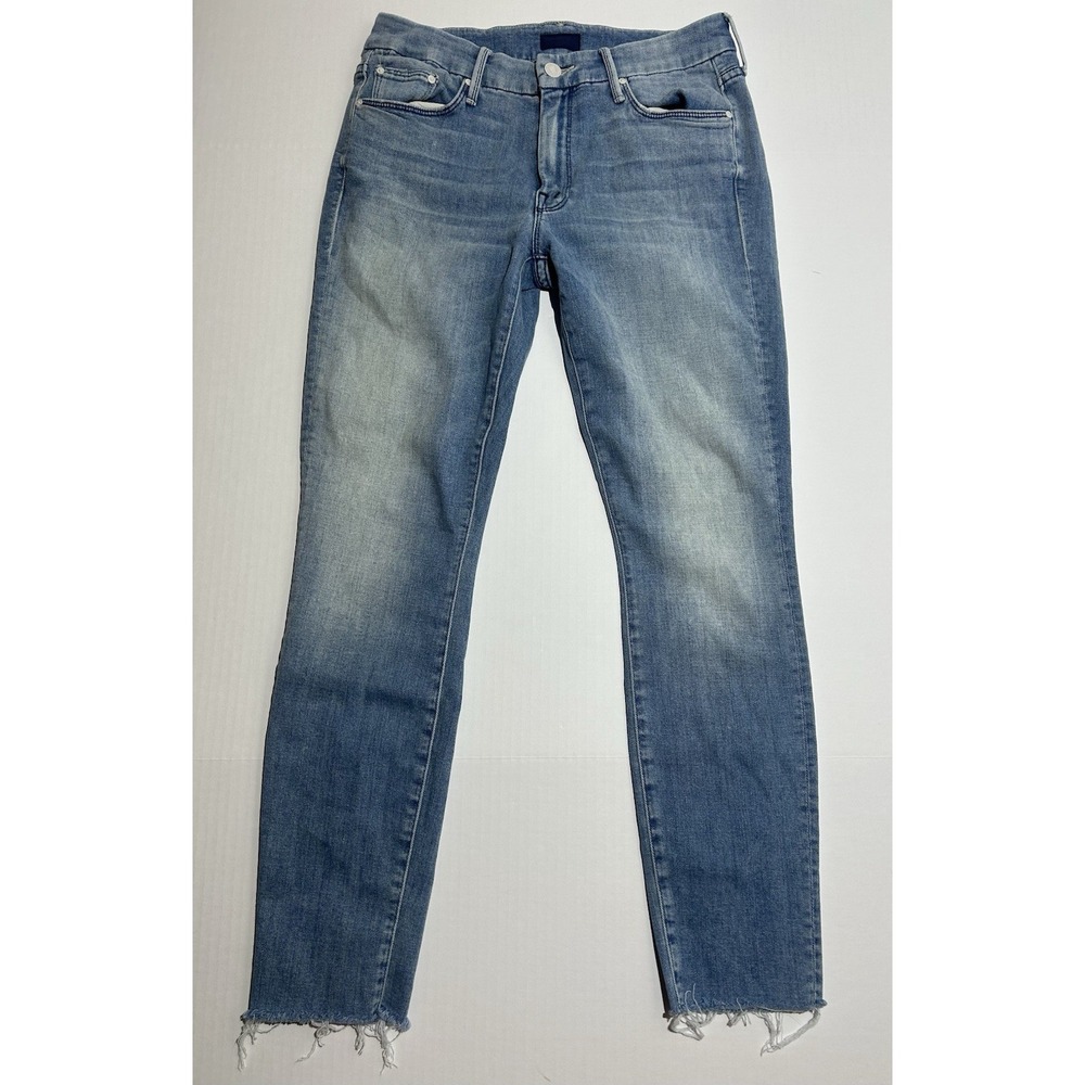 Mother Jeans Womens 27 Blue Looker Ankle Fray Au Revoir Distressed Casual EUC